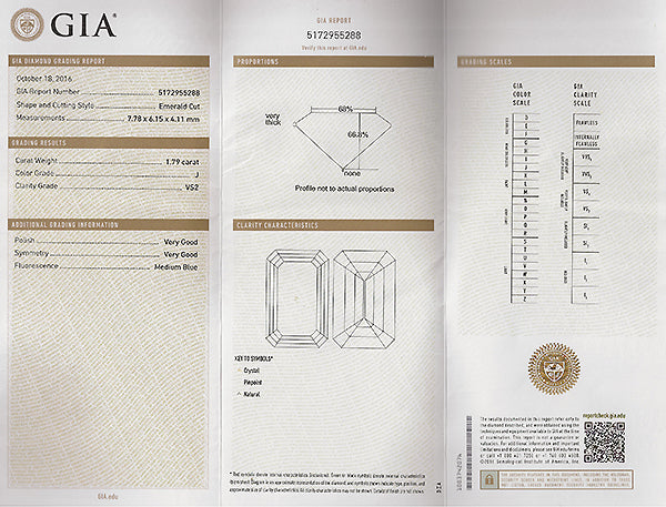 GIA Certified 1.79ct Diamond Engagement Ring