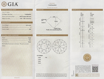 GIA Certified 2.01ct Diamond Sapphire Engagement Ring