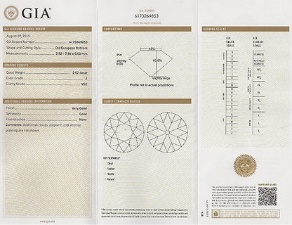 GIA Certified 2.02ct Diamond Engagement Ring