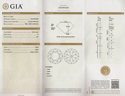 GIA Certified 2.05ct Diamond Engagement Ring