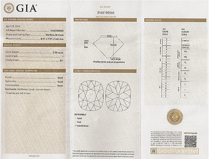 GIA Certified 2.50ct Diamond Engagement Ring