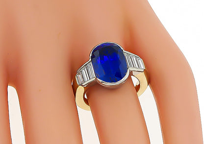 GIA Certified 7.71ct Not Heated Sapphire Engagement Ring