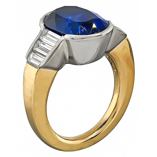 GIA Certified 7.71ct Not Heated Sapphire Engagement Ring
