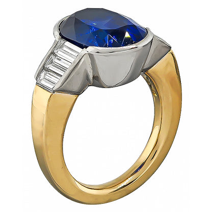 GIA Certified 7.71ct Not Heated Sapphire Engagement Ring