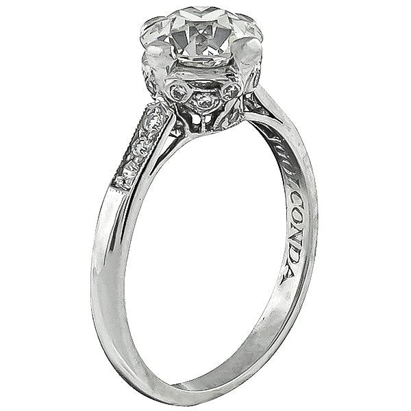 GIA Old European Cut 1.38ct Diamond Engagement Ring