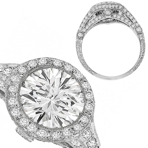 Art Deco Style GIA Certified 1.14ct Round Diamond Platinum Engagement Ring