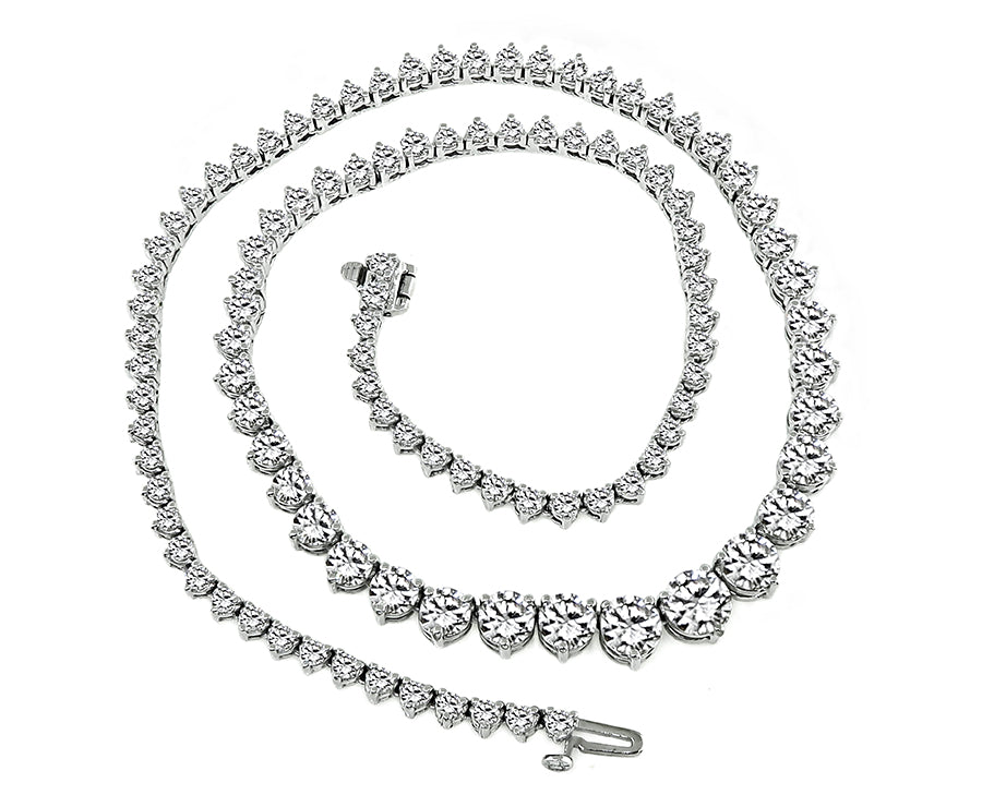 GIA Certified Diamond Tennis Necklace Israel Rose