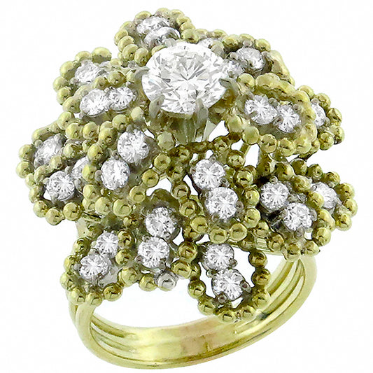 Hammerman Brothers 0.85ct Diamond   Gold Cocktail Ring