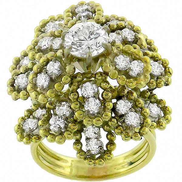 Hammerman Brothers 0.85ct Diamond   Gold Cocktail Ring