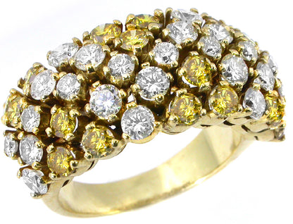 Intense  Fancy Yellow & White Diamond Ring