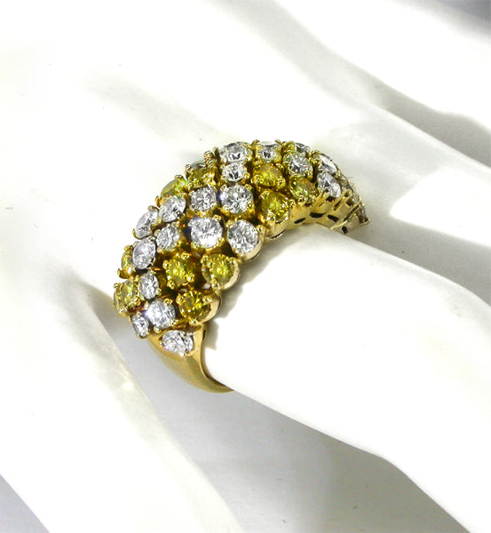 Intense  Fancy Yellow & White Diamond Ring