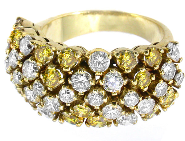 Intense  Fancy Yellow & White Diamond Ring