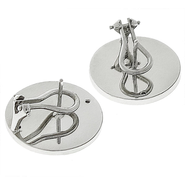 Estate 3.22ct Round Brilliant Diamond 14k White Gold Shield Earrings