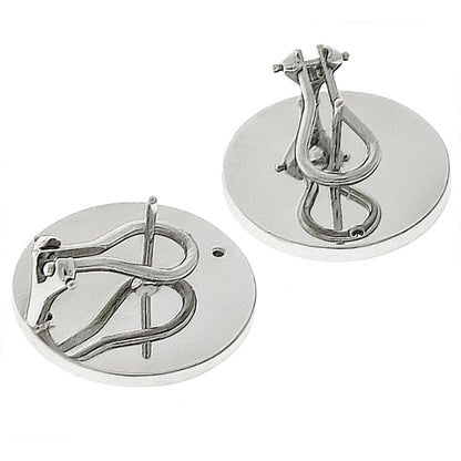 Estate 3.22ct Round Brilliant Diamond 14k White Gold Shield Earrings