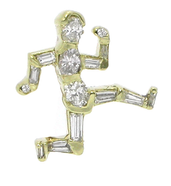 Jose Hess 0.35ct Diamond 14K Yellow Gold Diamond Stick Pin