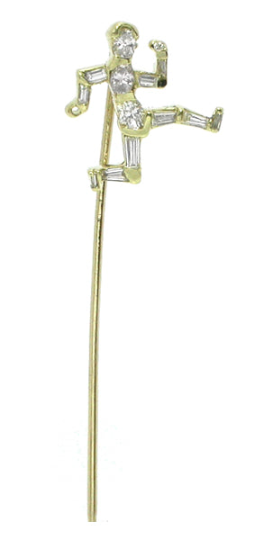 Jose Hess 0.35ct Diamond 14K Yellow Gold Diamond Stick Pin