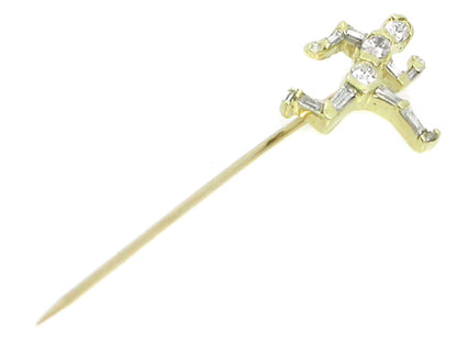 Jose Hess 0.35ct Diamond 14K Yellow Gold Diamond Stick Pin