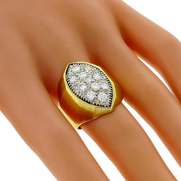 Estate 1.98ct Round Cut Diamond 18k Yellow And White Gold Ring