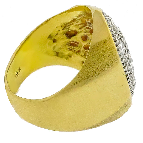 Estate 1.98ct Round Cut Diamond 18k Yellow And White Gold Ring