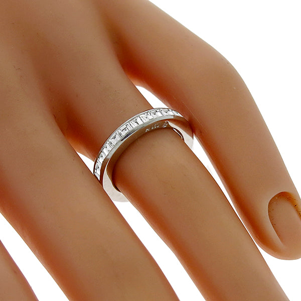 Estate 1.45ct Carre Cut Diamond Eternity Platinum  Wedding Band