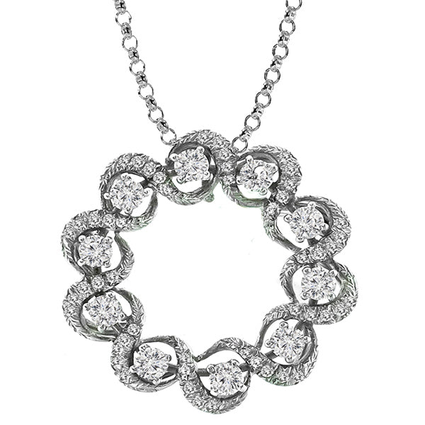 Kurt Wayne  2.60ct Diamond Gold Round Swirl Pin/Pendant