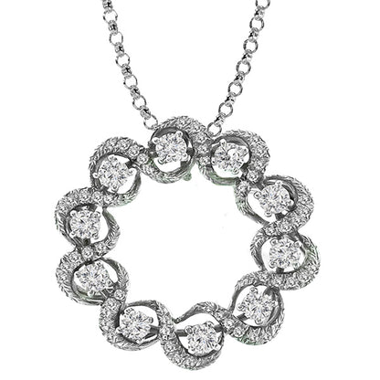 Kurt Wayne  2.60ct Diamond Gold Round Swirl Pin/Pendant