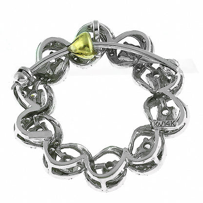 Kurt Wayne  2.60ct Diamond Gold Round Swirl Pin/Pendant