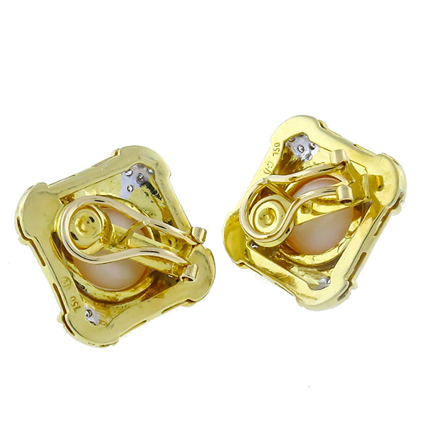 Mabe Pearl 1.10ct Diamond Earrings