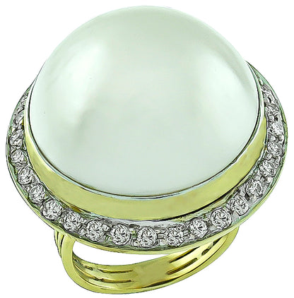 Mabe Pearl 1.25ct Diamond Ring