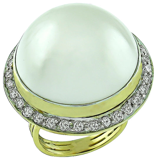 Mabe Pearl 1.25ct Diamond Ring