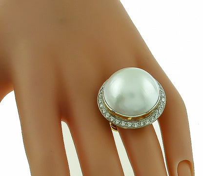 Mabe Pearl 1.25ct Diamond Ring
