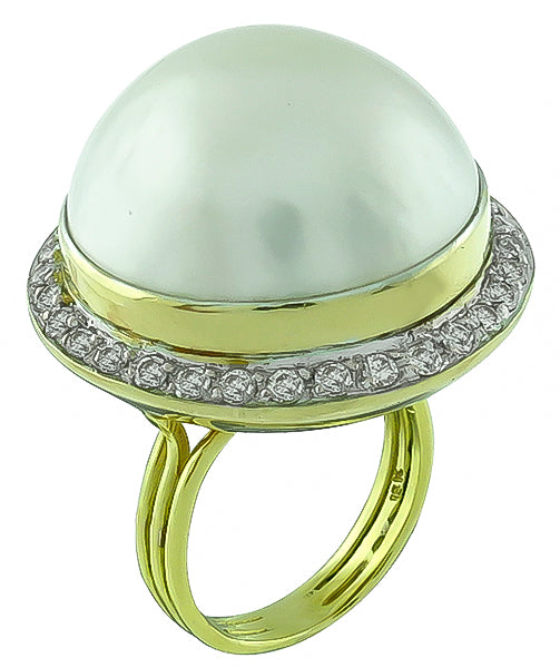 Mabe Pearl 1.25ct Diamond Ring