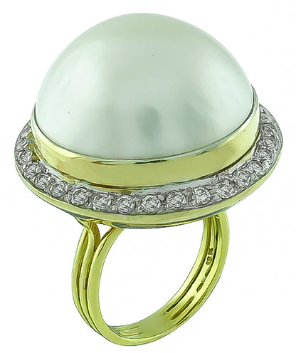 Mabe Pearl 1.25ct Diamond Ring
