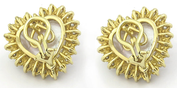 Mabe Pearl 1.80ct Diamond Gold Earrings