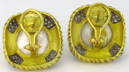 Mabe Pearl 1.90ct Diamond Earrings