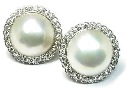 Mabe Pearl 2.70ct Diamond Earrings