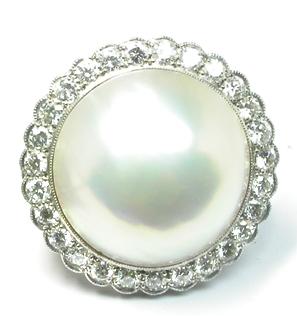 Mabe Pearl 2.70ct Diamond Earrings