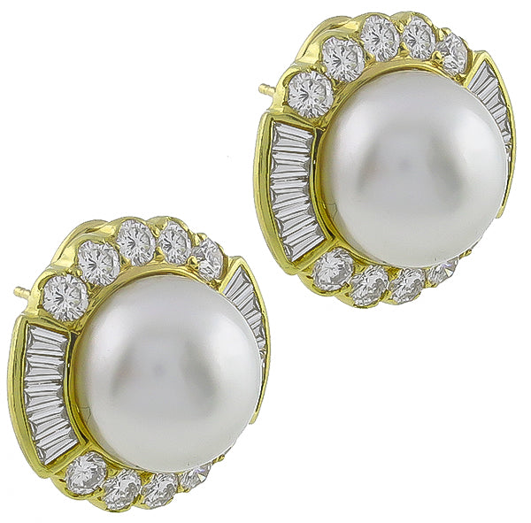 Mabe Pearl 4.00ct Diamond Earrings