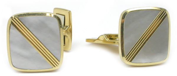 Mother of Pearl 18k Yellow Gold Cufflinks