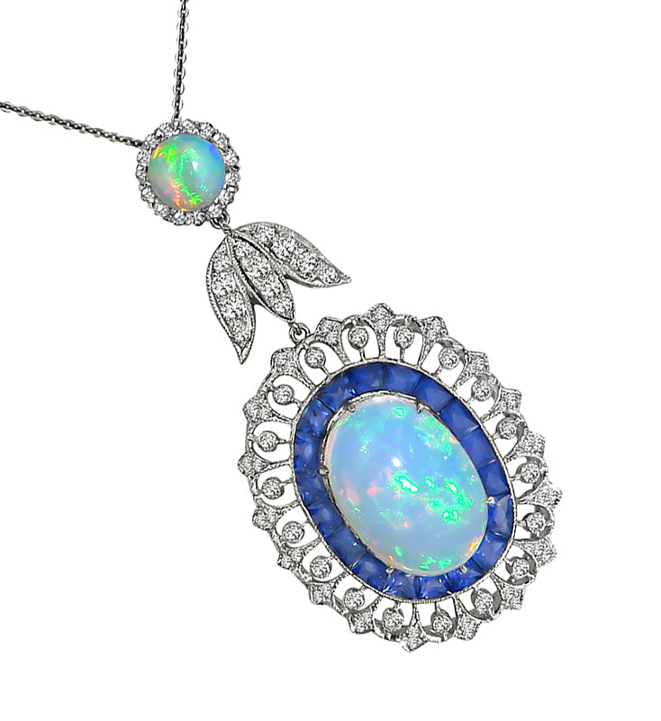 Multigemstone Estate Pendant Necklace