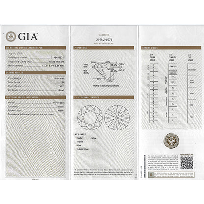 Vintage Tacori GIA 1.04ct Round Brilliant Diamond 18k White Gold Engagement Ring