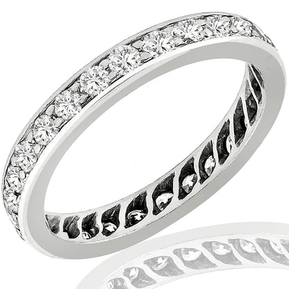 Estate 1.12ct Round Brilliant Diamond Eternity Platinum Wedding Band