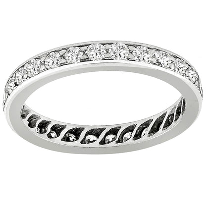Estate 1.12ct Round Brilliant Diamond Eternity Platinum Wedding Band