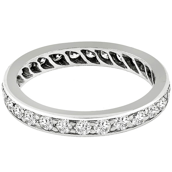 Estate 1.12ct Round Brilliant Diamond Eternity Platinum Wedding Band