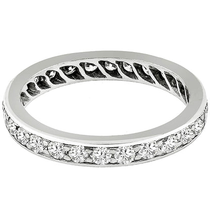 Estate 1.12ct Round Brilliant Diamond Eternity Platinum Wedding Band