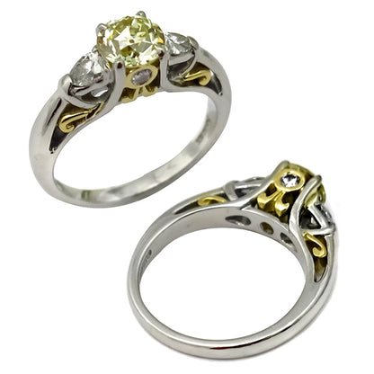 Natural Fancy Light Yellow Diamond Engagement Ring
