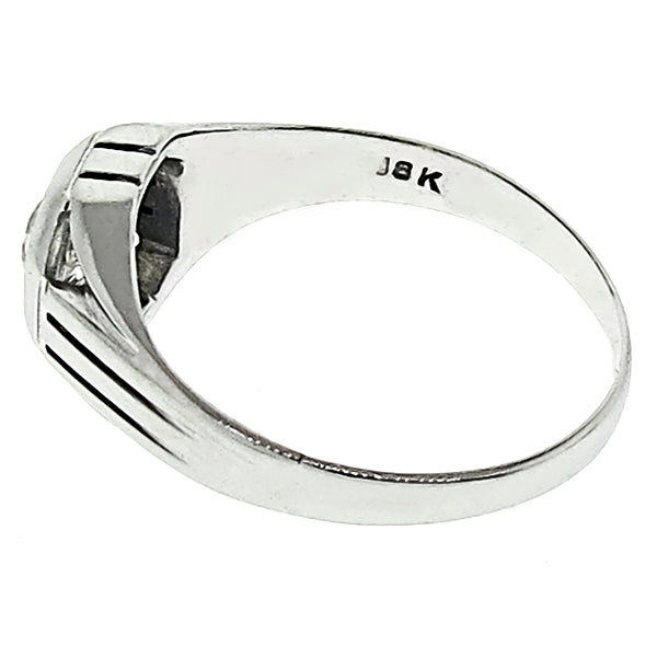 Estate 0.68ct Old Mine  Brilliant Diamond Solitaire  18k White Gold Ring