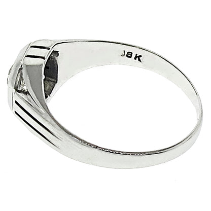 Estate 0.68ct Old Mine  Brilliant Diamond Solitaire  18k White Gold Ring