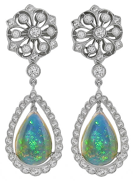 Opal 1.36ct Diamond Earrings