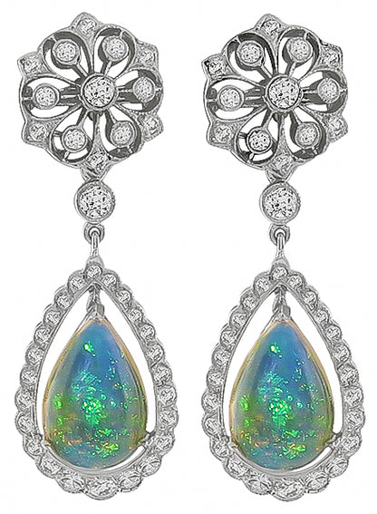 Opal 1.36ct Diamond Earrings